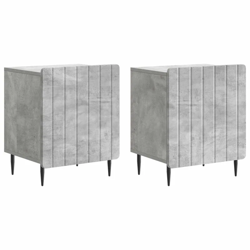 Šalia lovos spintelė 2 pcs Betono pilka 43 x 34,5 x 52 cm