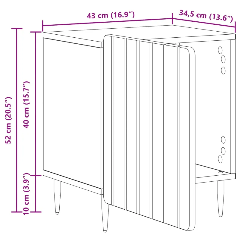 Šalia lovos spintelė 2 pcs Betono pilka 43 x 34,5 x 52 cm