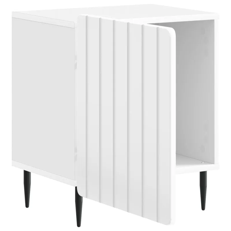 Šalia lovos spintelė 2 pcs Itin blizgi balta 43 x 34,5 x 52 cm