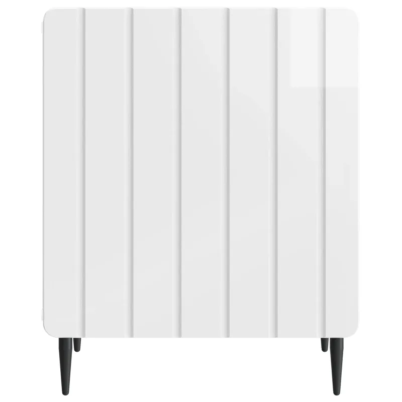 Šalia lovos spintelė 2 pcs Itin blizgi balta 43 x 34,5 x 52 cm