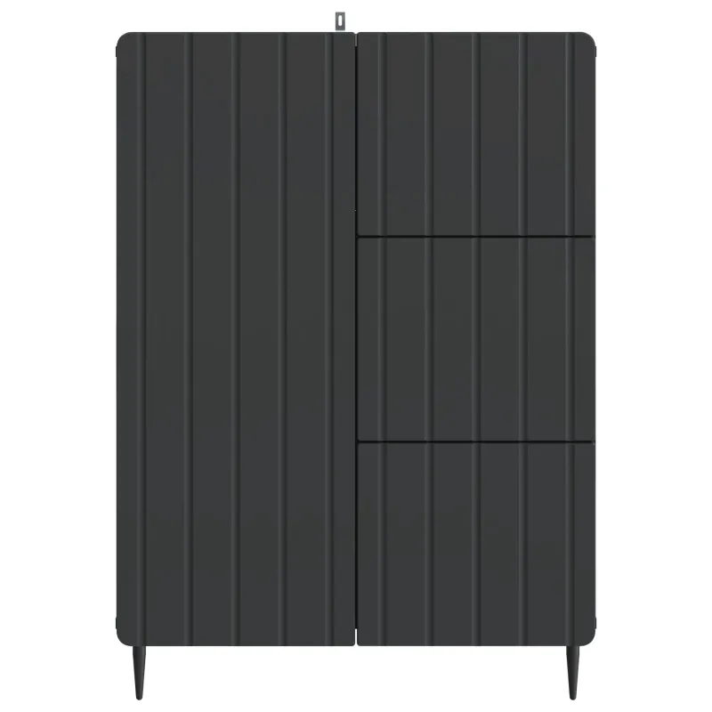 Kabalas su stalčių Juoda 66 x 34,5 x 91,5 cm Apdirbta mediena