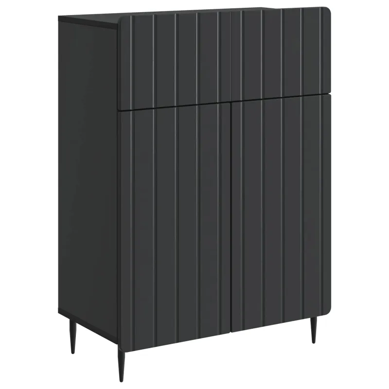 Kabalas su stalčių Juoda 66 x 34,5 x 92 cm Apdirbta mediena