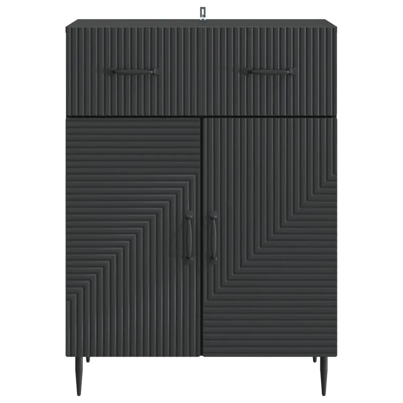 Kabalas su stalčių Juoda 66 x 34,5 x 89,5 cm Apdirbta mediena