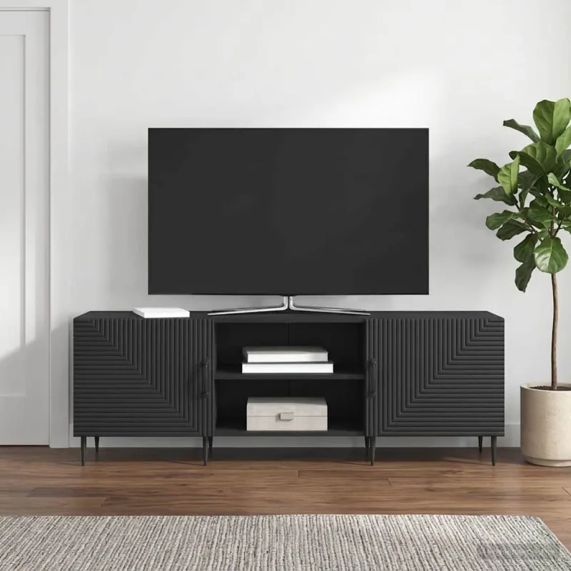 Televizoriaus spintelė Juoda 150 x 31 x 50 cm Apdirbta mediena