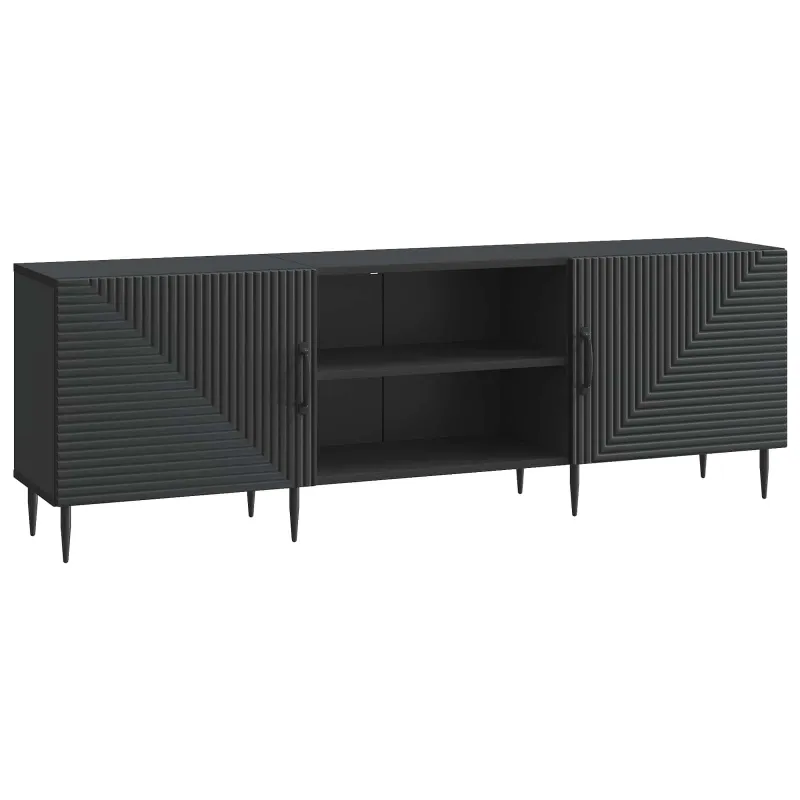 Televizoriaus spintelė Juoda 150 x 31 x 50 cm Apdirbta mediena