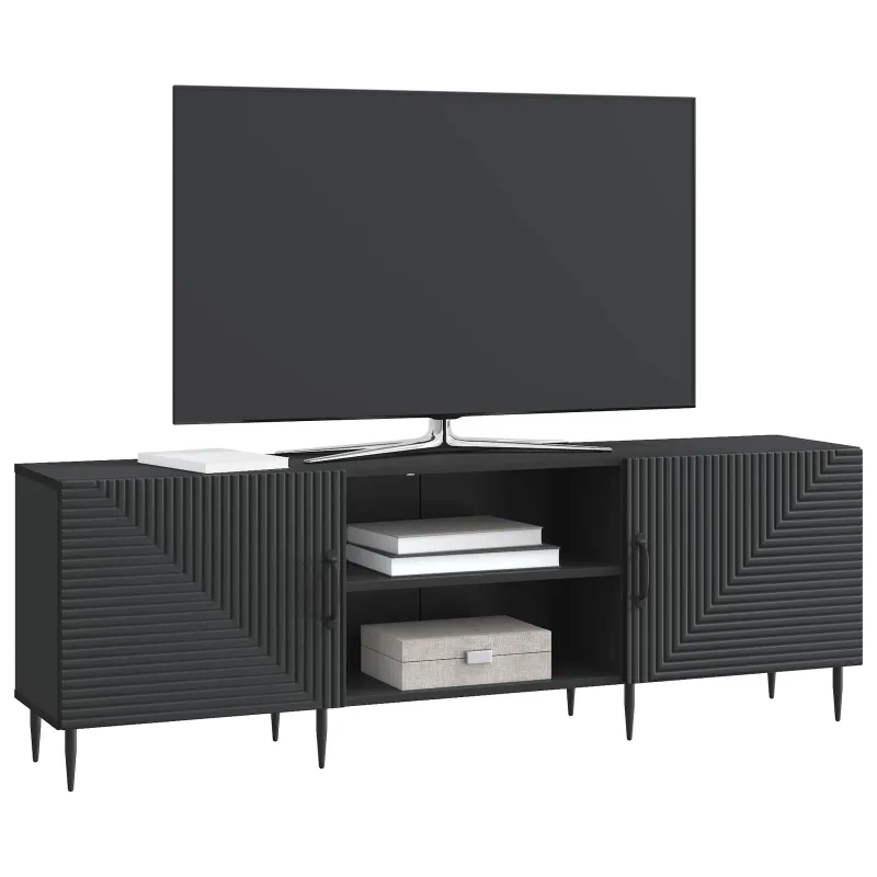 Televizoriaus spintelė Juoda 150 x 31 x 50 cm Apdirbta mediena