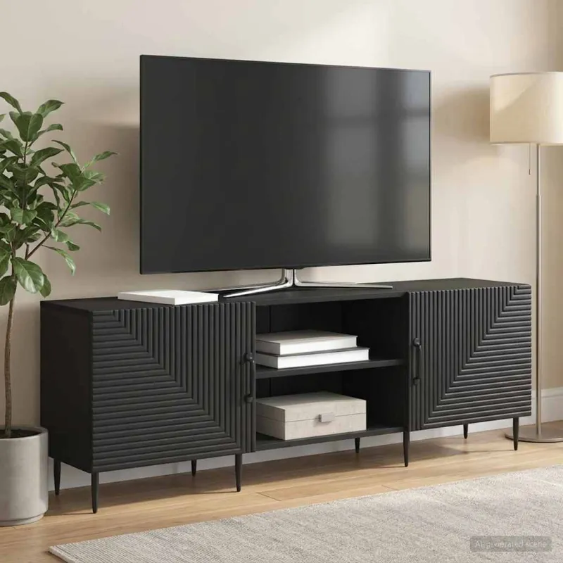 Televizoriaus spintelė Juoda 150 x 31 x 50 cm Apdirbta mediena