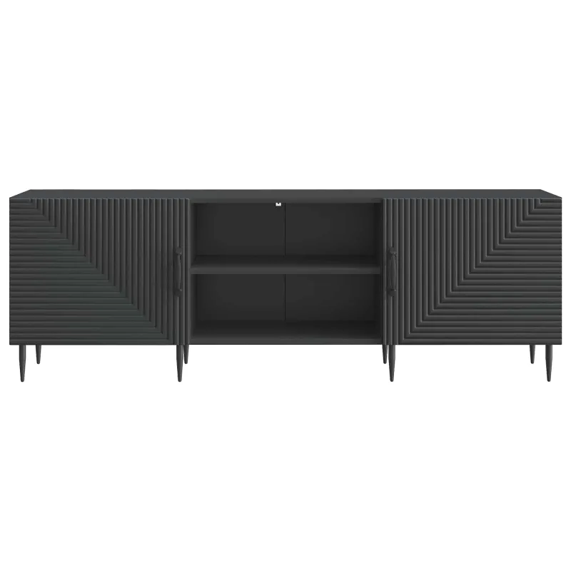 Televizoriaus spintelė Juoda 150 x 31 x 50 cm Apdirbta mediena