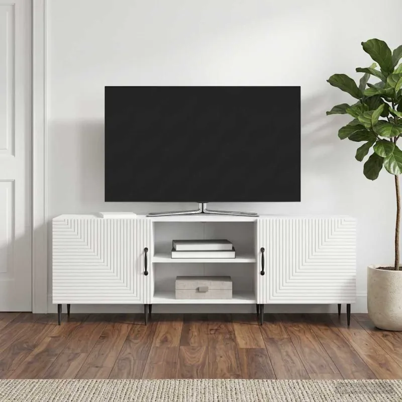 Televizoriaus spintelė Itin blizgi balta 150 x 31 x 50 cm