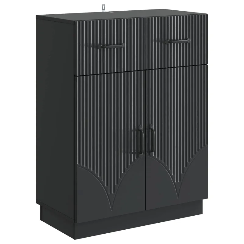 Kabalas su stalčių Juoda 66 x 34,5 x 87 cm Apdirbta mediena