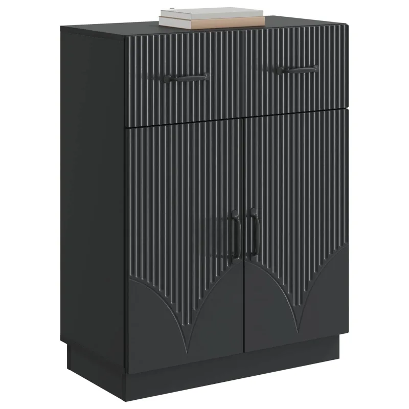 Kabalas su stalčių Juoda 66 x 34,5 x 87 cm Apdirbta mediena