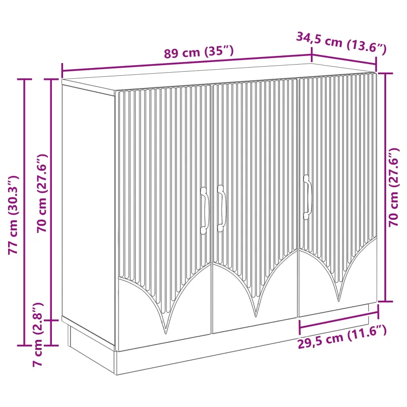 Kabalas Itin blizgi balta 89 x 34,5 x 77 cm Apdirbta mediena