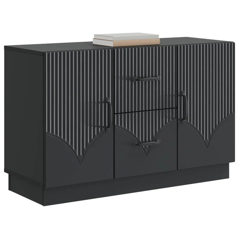Kabalas su stalčių Juoda 89 x 34,5 x 57 cm Apdirbta mediena