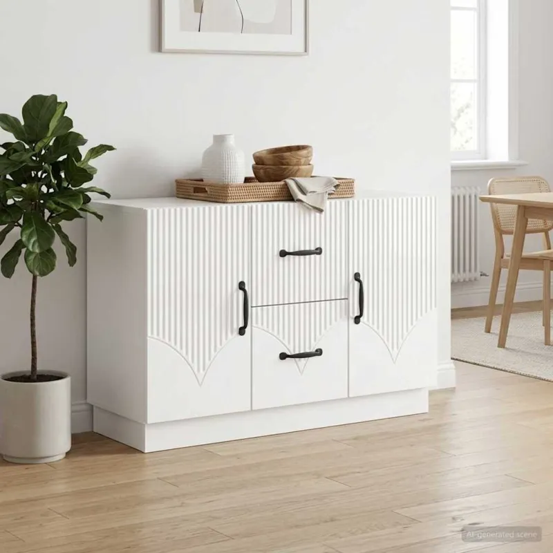Kabalas Itin blizgi balta 89 x 34,5 x 57 cm Apdirbta mediena
