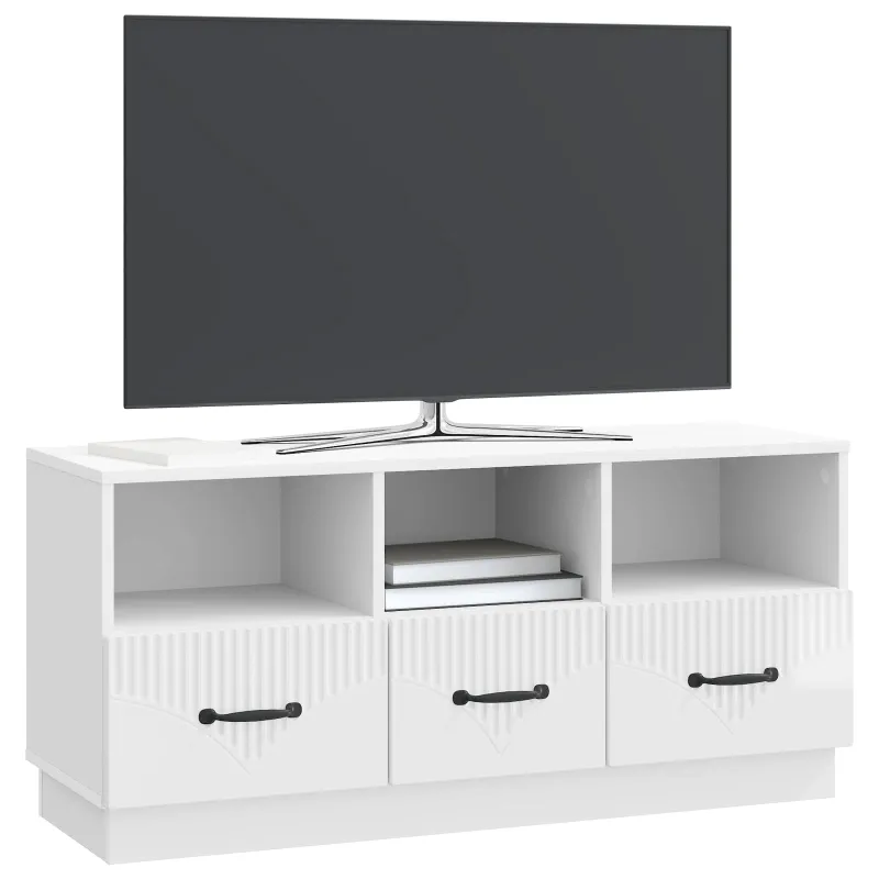 Televizoriaus spintelė Itin blizgi balta 102 x 34,5 x 47 cm