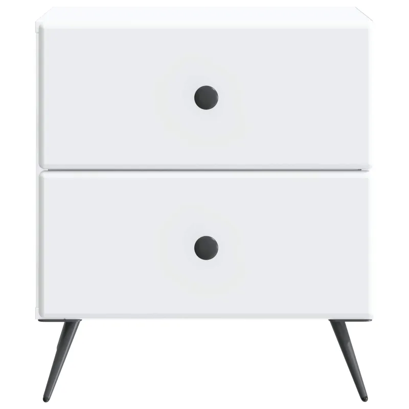 Šalia lovos spintelė su stalčių 2 pcs Balta 43 x 34,5 x 47,5 cm