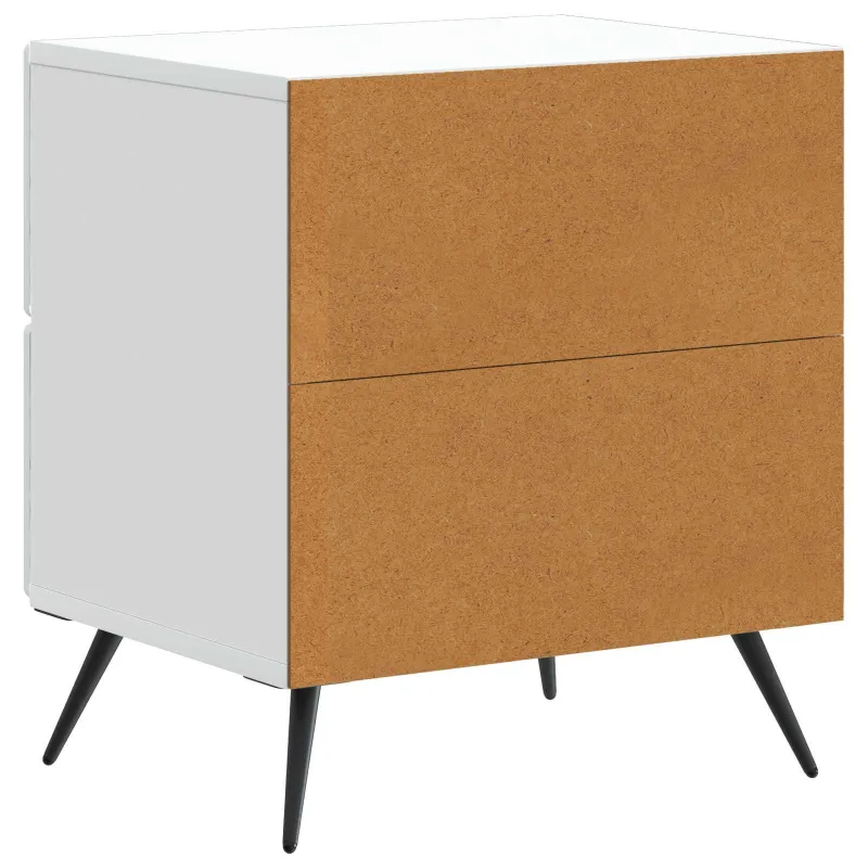 Šalia lovos spintelė su stalčių 2 pcs Balta 43 x 34,5 x 47,5 cm