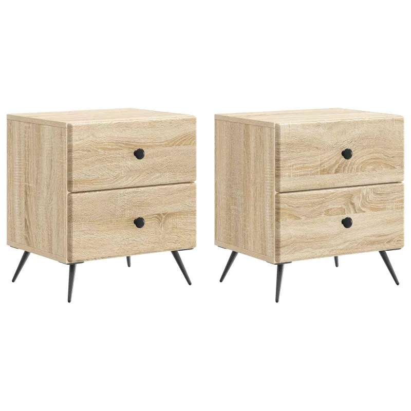 Šalia lovos spintelė 2 pcs Sonoma ąžuolas 43 x 34,5 x 47,5 cm