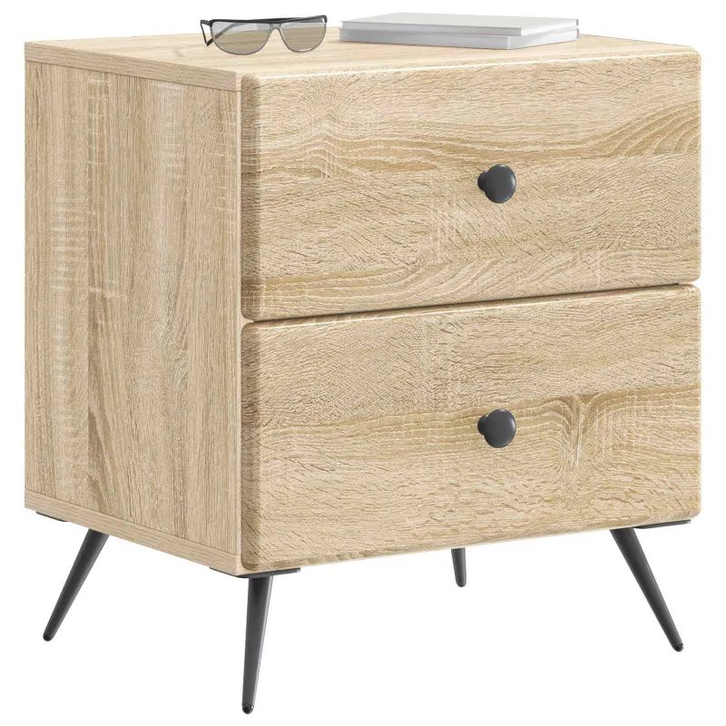 Šalia lovos spintelė 2 pcs Sonoma ąžuolas 43 x 34,5 x 47,5 cm