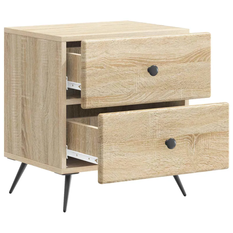 Šalia lovos spintelė 2 pcs Sonoma ąžuolas 43 x 34,5 x 47,5 cm