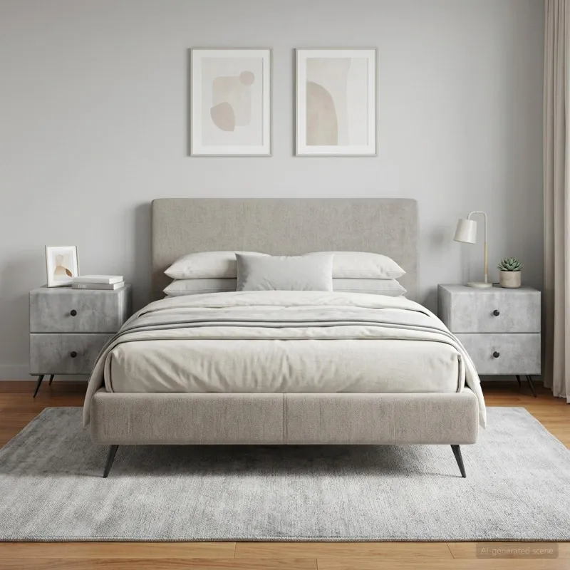 Šalia lovos spintelė 2 pcs Betono pilka 43 x 34,5 x 47,5 cm