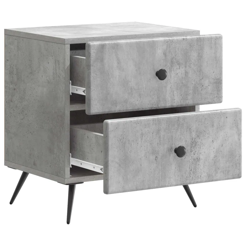 Šalia lovos spintelė 2 pcs Betono pilka 43 x 34,5 x 47,5 cm