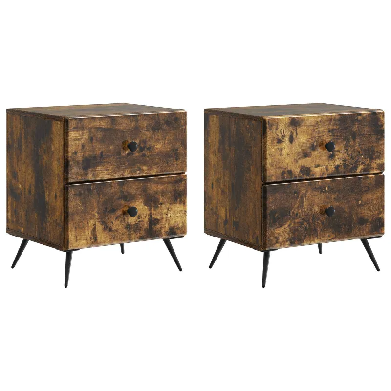 Šalia lovos spintelė 2 pcs Dūminio ąžuolo 43 x 34,5 x 47,5 cm