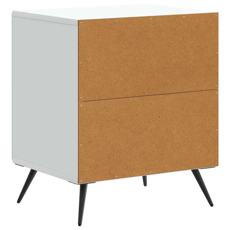Šalia lovos spintelė 2 pcs Balta 43 x 34,5 x 50 cm
