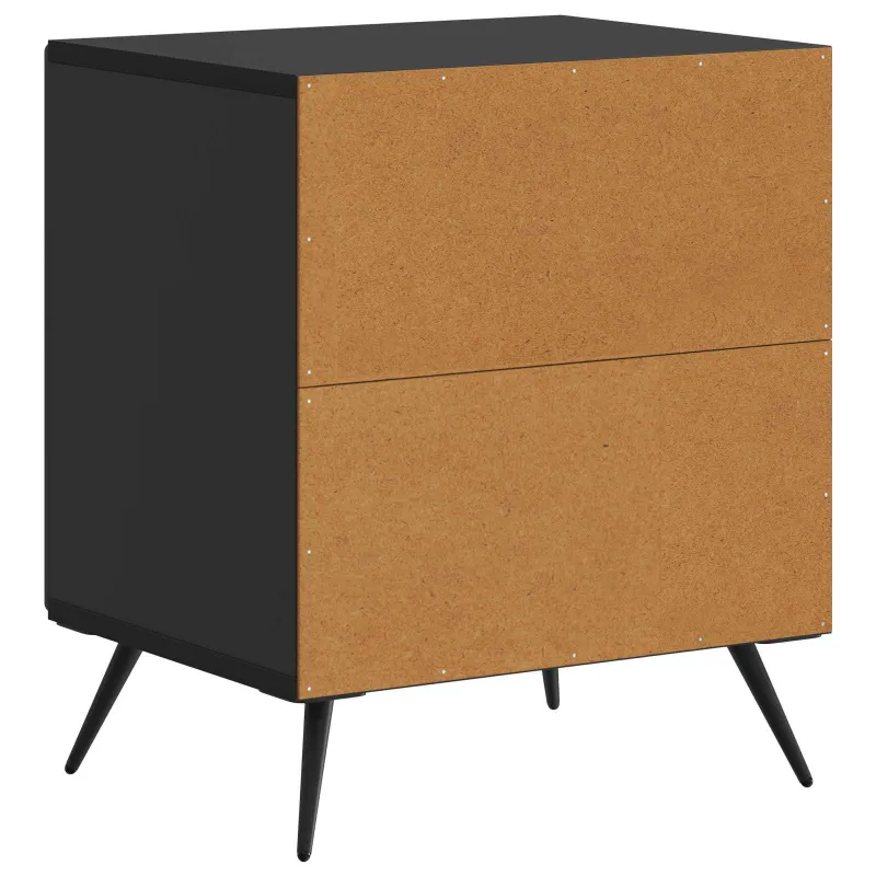 Šalia lovos spintelė 2 pcs Juoda 43 x 34,5 x 50 cm