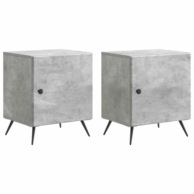 Šalia lovos spintelė 2 pcs Betono pilka 43 x 34,5 x 50 cm