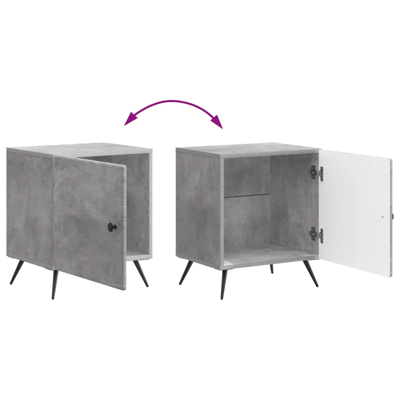 Šalia lovos spintelė 2 pcs Betono pilka 43 x 34,5 x 50 cm