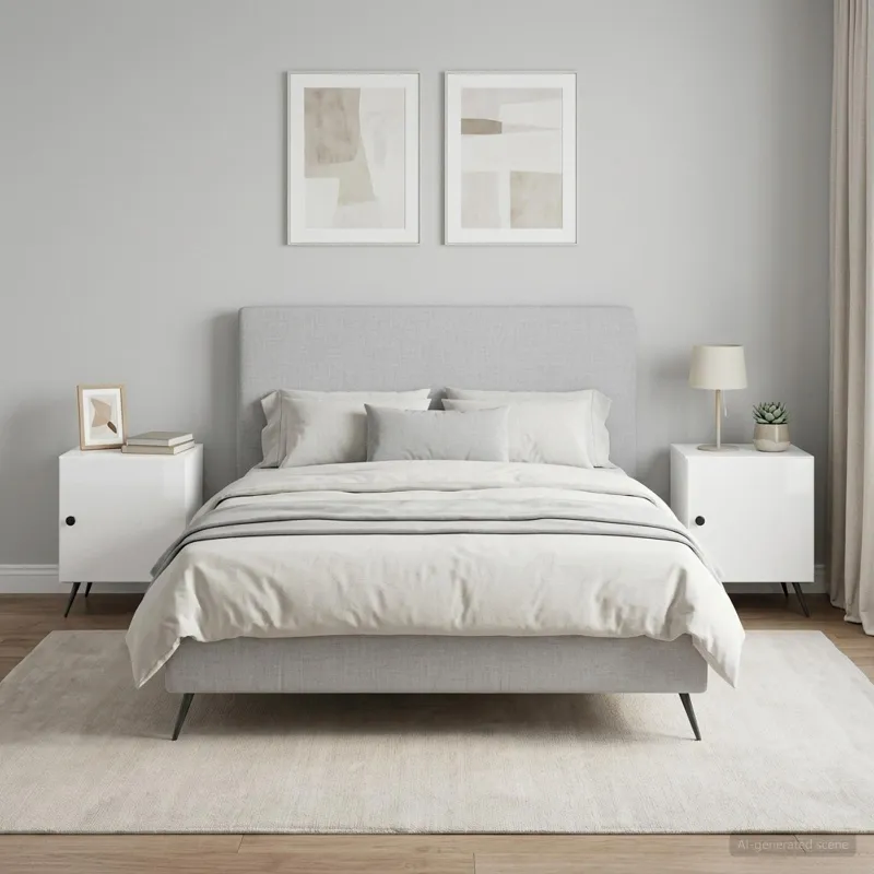 Šalia lovos spintelė 2 pcs Itin blizgi balta 43 x 34,5 x 50 cm