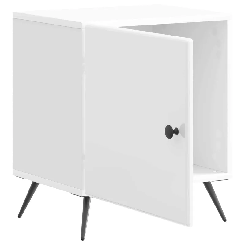 Šalia lovos spintelė 2 pcs Itin blizgi balta 43 x 34,5 x 50 cm