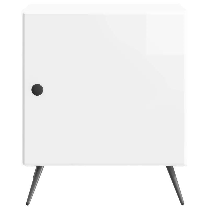 Šalia lovos spintelė 2 pcs Itin blizgi balta 43 x 34,5 x 50 cm