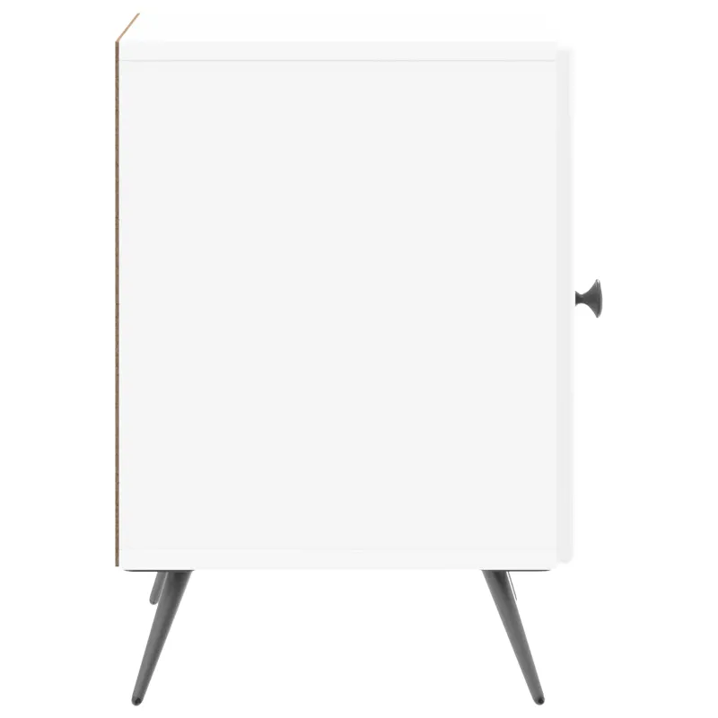Šalia lovos spintelė 2 pcs Itin blizgi balta 43 x 34,5 x 50 cm