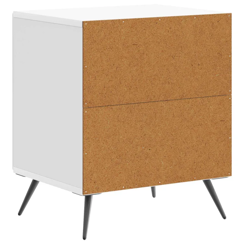 Šalia lovos spintelė 2 pcs Itin blizgi balta 43 x 34,5 x 50 cm