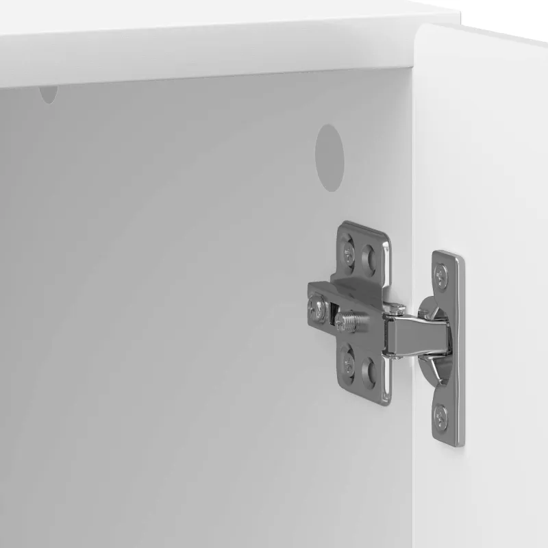 Šalia lovos spintelė 2 pcs Itin blizgi balta 43 x 34,5 x 50 cm
