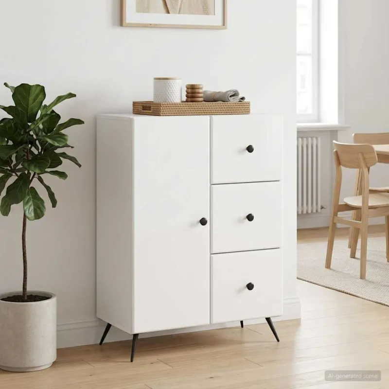 Kabalas Itin blizgi balta 66 x 34,5 x 90 cm Apdirbta mediena