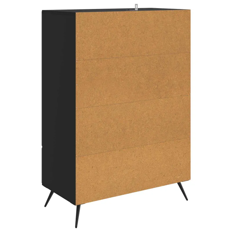 Kabalas su stalčių Juoda 66 x 34,5 x 95 cm Apdirbta mediena