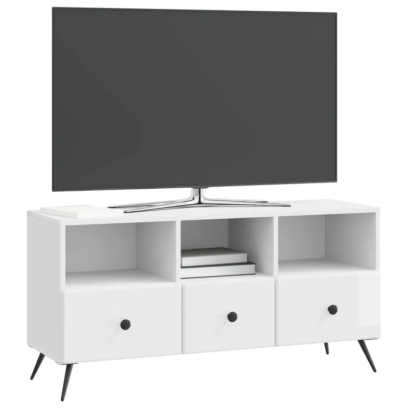 Televizoriaus spintelė Itin blizgi balta 102 x 34,5 x 50 cm