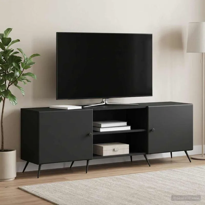 Televizoriaus spintelė Juoda 150 x 31 x 50 cm Apdirbta mediena