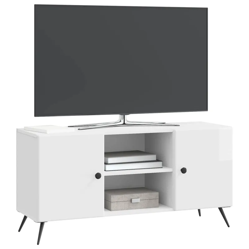 Televizoriaus spintelė Itin blizgi balta 102 x 34,5 x 50 cm
