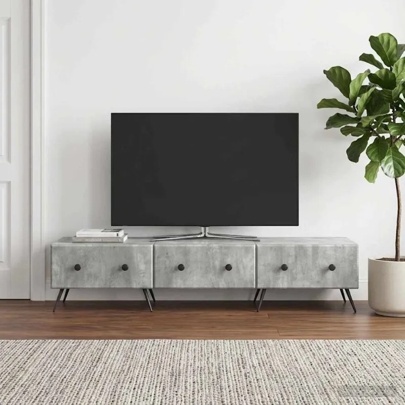 Televizoriaus spintelė Betono pilka 147 x 34,5 x 30 cm