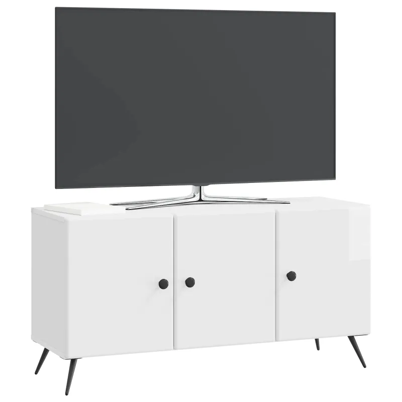 Televizoriaus spintelė Itin blizgi balta 99 x 34,5 x 50 cm