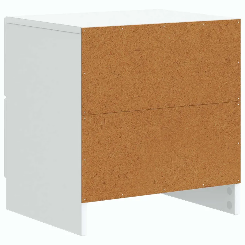 Šalia lovos spintelė su stalčių 2 pcs Balta 43 x 34,5 x 44,5 cm
