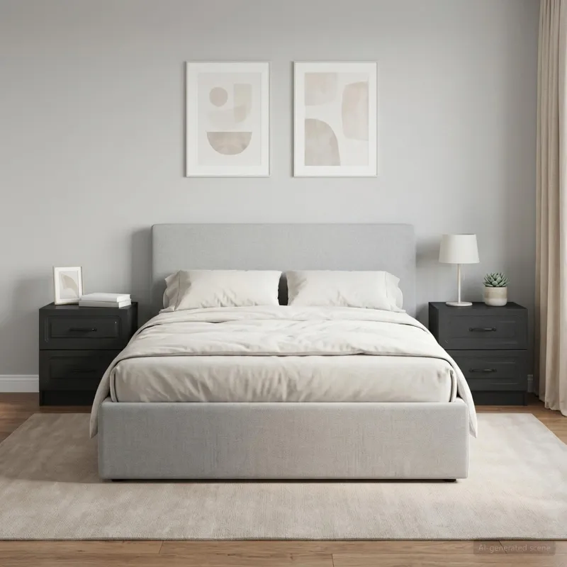 Šalia lovos spintelė su stalčių 2 pcs Juoda 43 x 34,5 x 44,5 cm