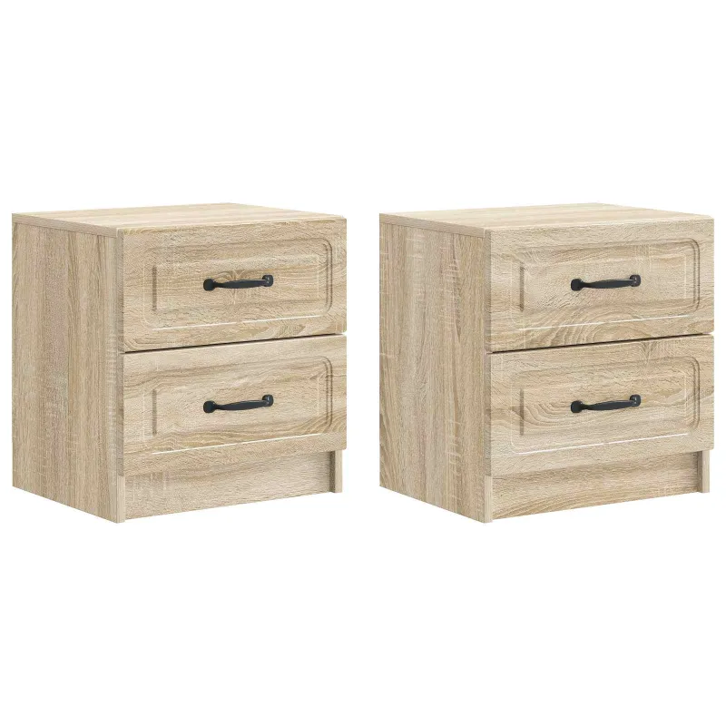 Šalia lovos spintelė 2 pcs Sonoma ąžuolas 43 x 34,5 x 44,5 cm