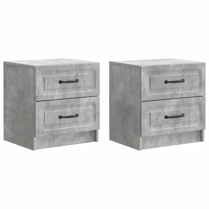 Šalia lovos spintelė 2 pcs Betono pilka 43 x 34,5 x 44,5 cm