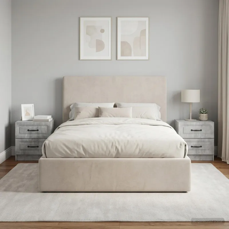 Šalia lovos spintelė 2 pcs Betono pilka 43 x 34,5 x 44,5 cm