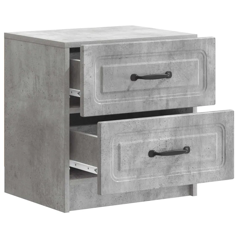 Šalia lovos spintelė 2 pcs Betono pilka 43 x 34,5 x 44,5 cm